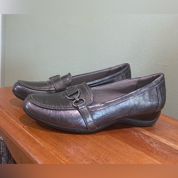 Lifestride Soft System Hallard Loafers 8 1/2 Gray Metallic Comfort - Picture 1 of 10